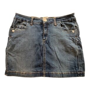 Jesse Country Western Denim Mini Skirt Womens 13 Blue Stretch Jean Cowgirl Skirt